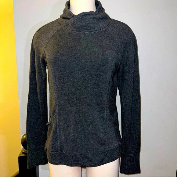 Yogalicious Long Sleeve Cowl Neck Pull Over - Dark Gray - Picture 1 of 8